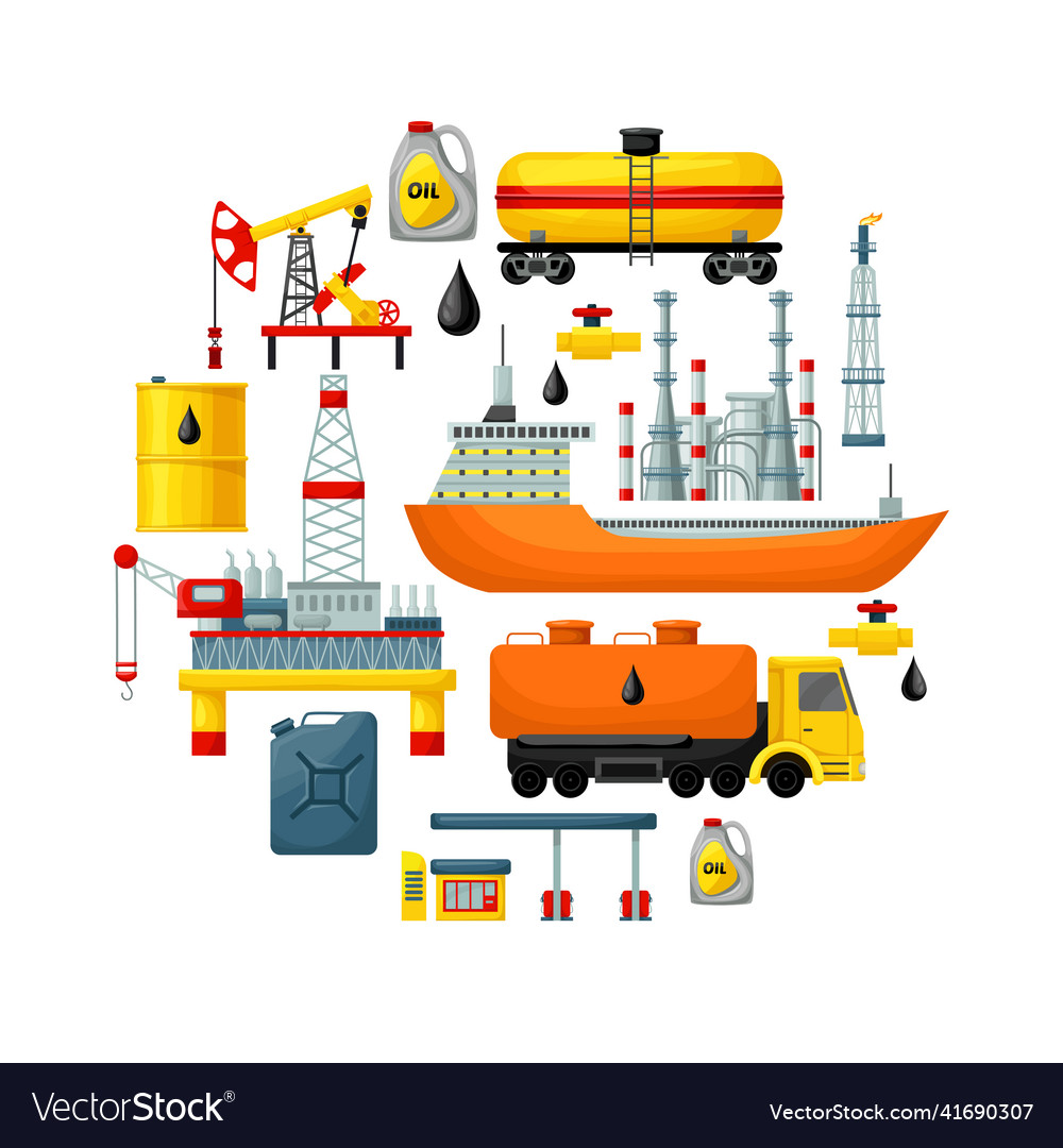 Oil extraction concept Royalty Free Vector Image