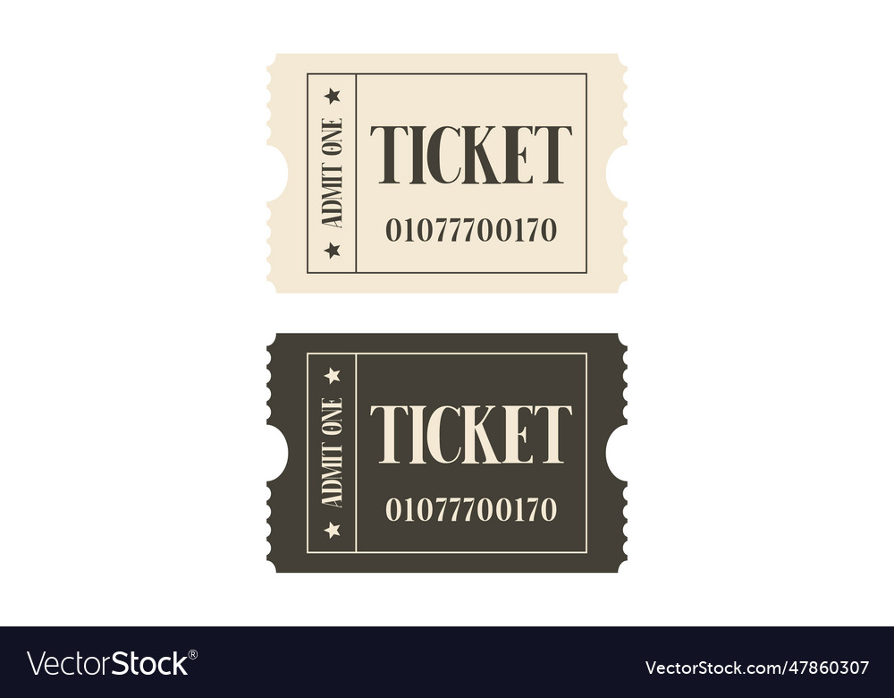 Set of white and black tickets Royalty Free Vector Image