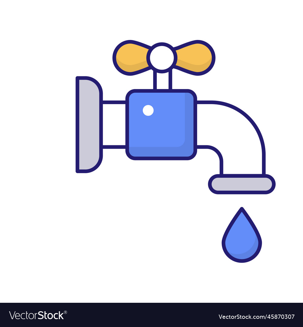 Water null fill outline icon style Royalty Free Vector Image