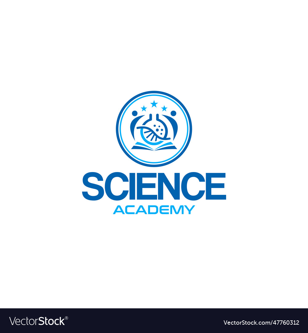 Flat science academy star people book logo design Vector Image