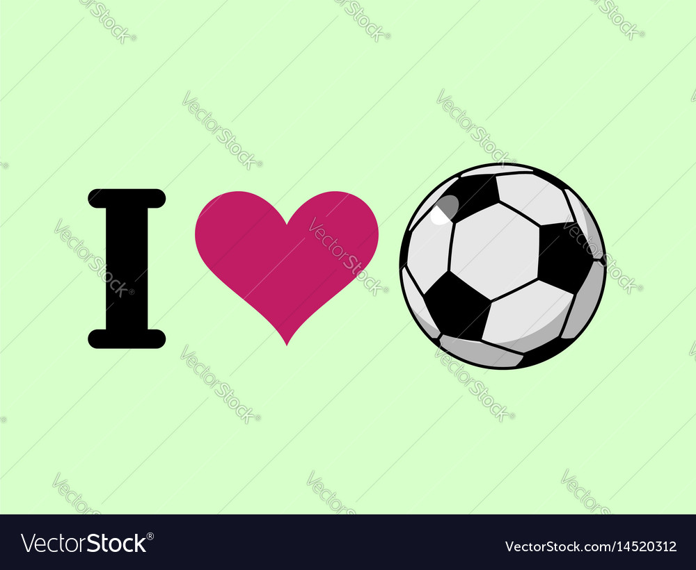 I love soccer heart and ball logo for sports fans