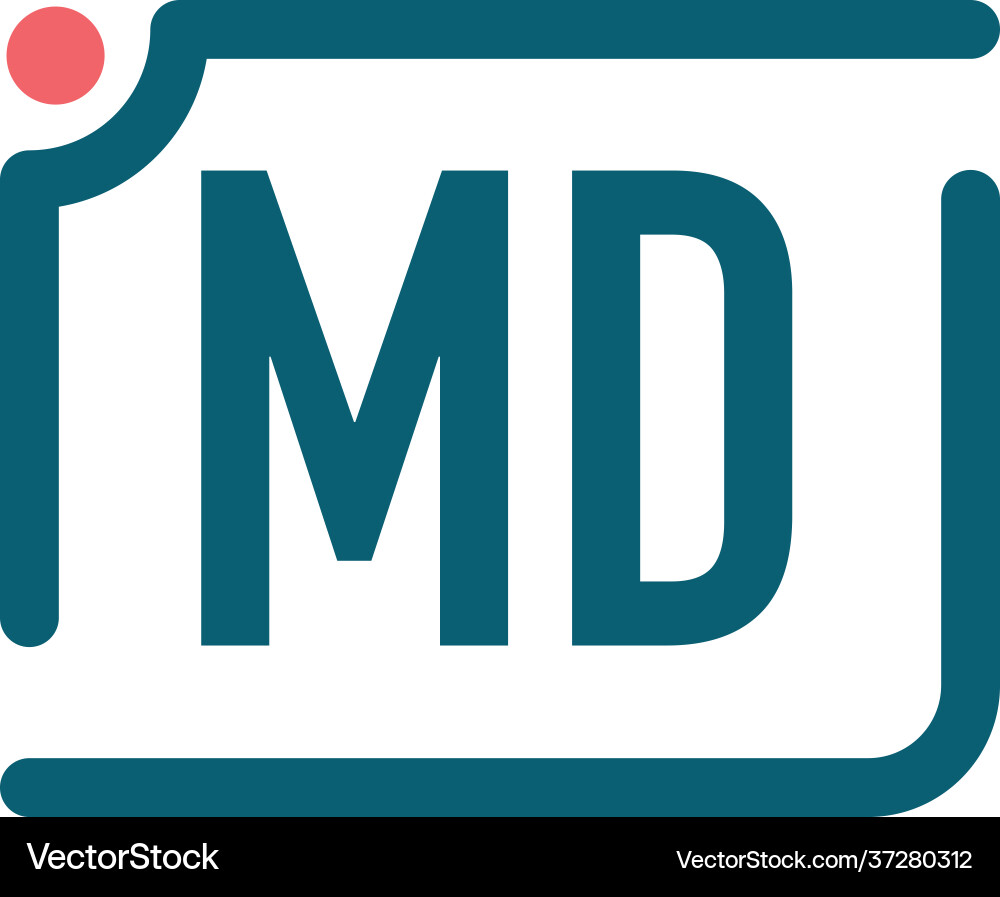 Initial letter md camera logo design template Vector Image