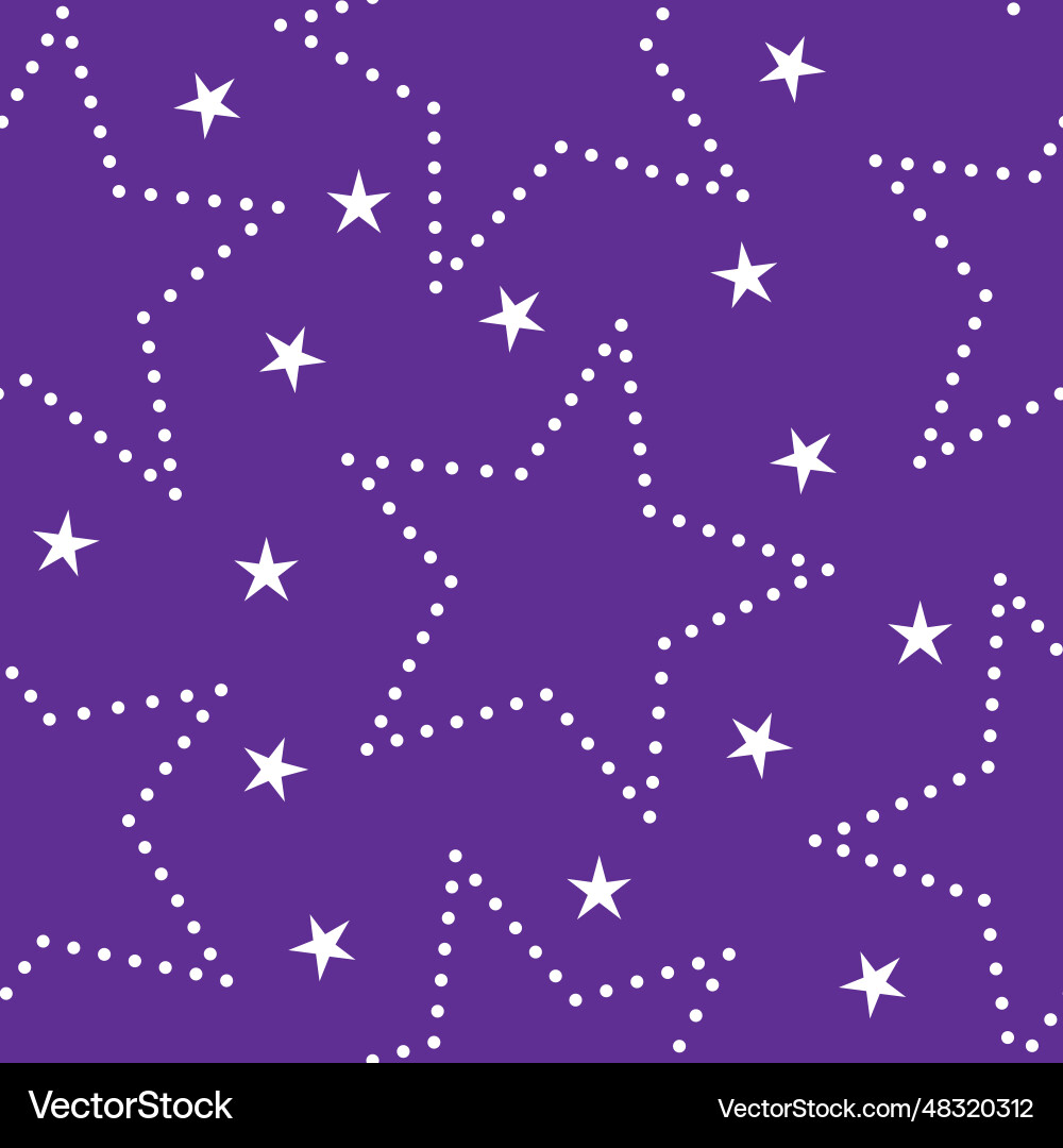 Starry night sky seamless pattern Royalty Free Vector Image