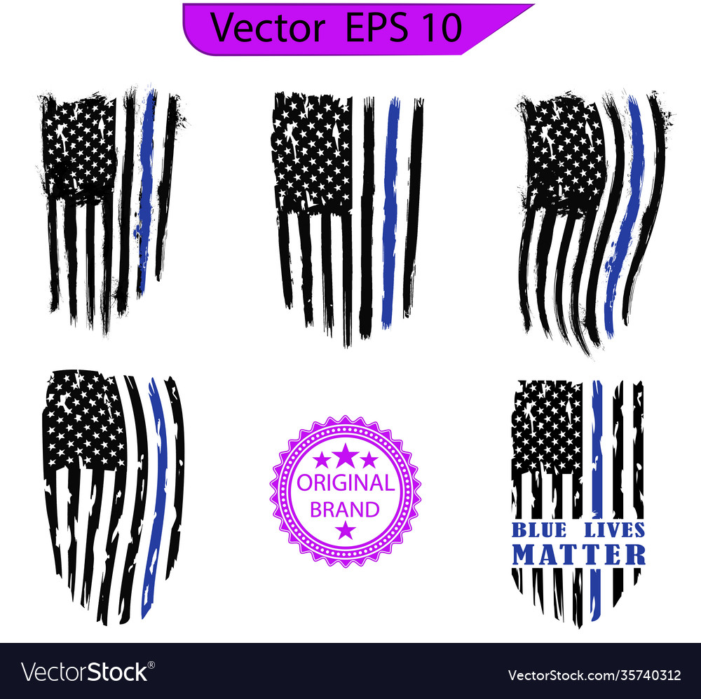 Thin Blue Line Us Flag Police Blue Line Royalty Free Vector thin-blue-line-us-flag-police-blue-line-royalty-free-vector