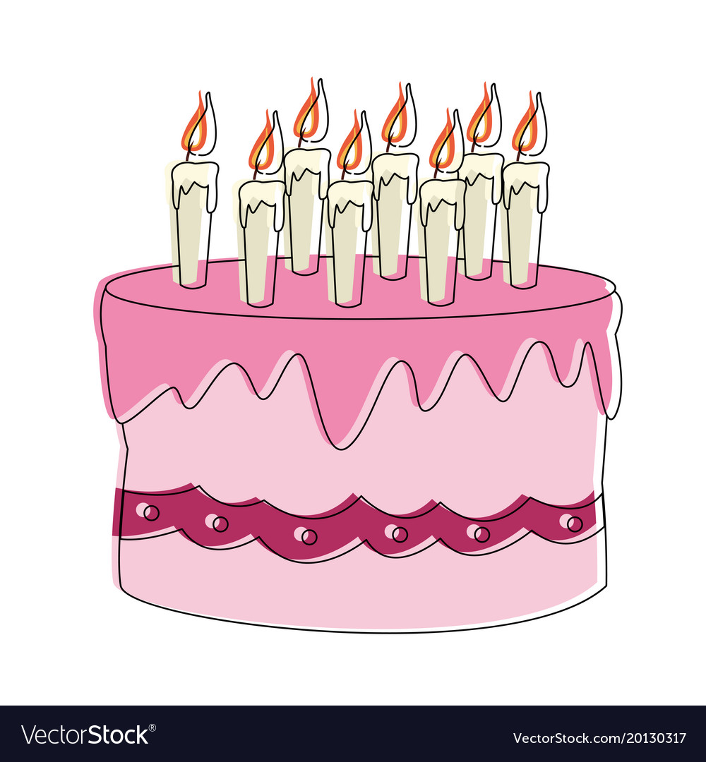 Birthday cake cartoon Royalty Free Vector Image