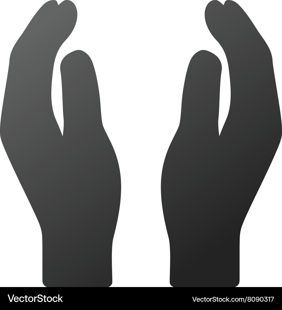 Care hands gradient icon Royalty Free Vector Image