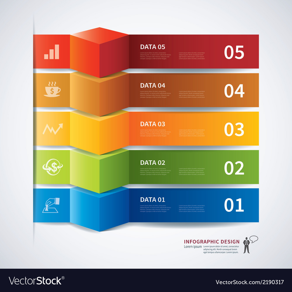 Infographics Tab Data Banner 3d Royalty Free Vector Image