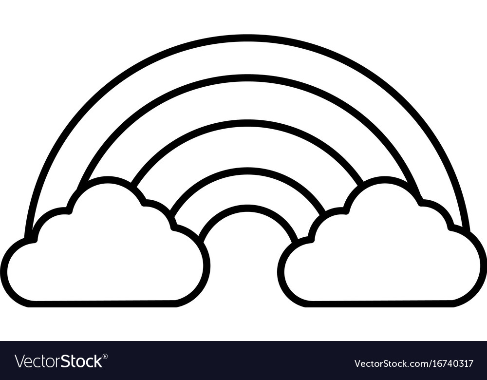 Rainbow nature cloud Royalty Free Vector Image