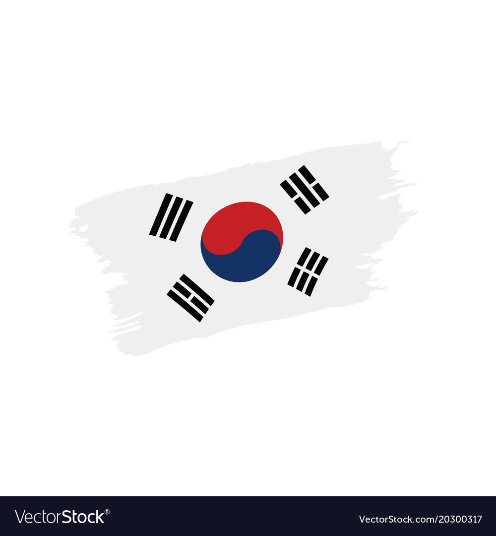 South korean flag Royalty Free Vector Image - VectorStock