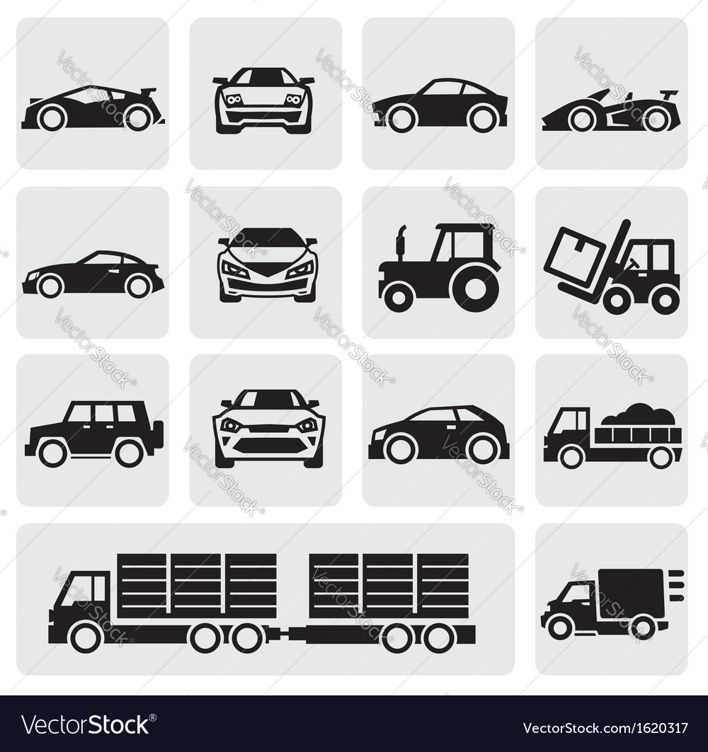 Transport icons set Royalty Free Vector Image - VectorStock