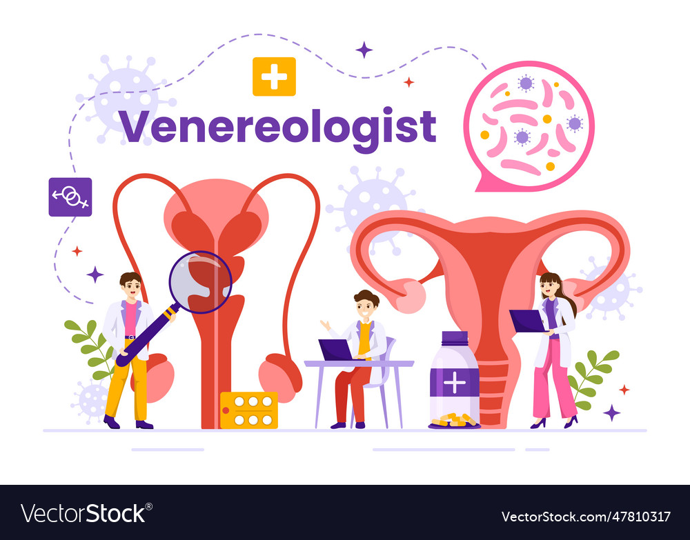 Venereologist of diagnostic for dermatology Vector Image