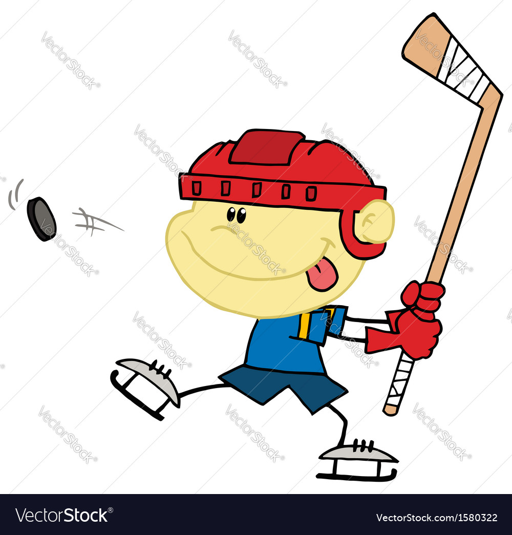 Cartoon hockey player Royalty Free Vector Image