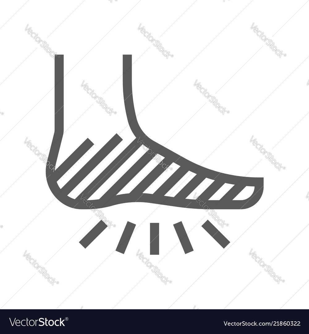 Diabetic foot line icon Royalty Free Vector Image