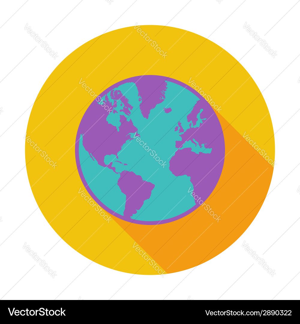 Earth flat icon Royalty Free Vector Image - VectorStock