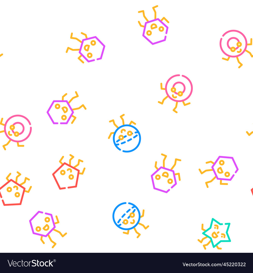 Geometric shape funny seamless pattern Royalty Free Vector