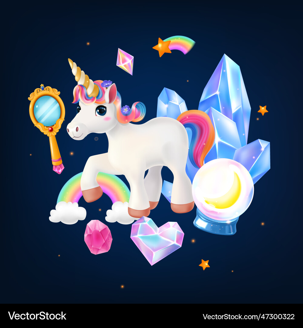 Realistic fantasy magic composition Royalty Free Vector