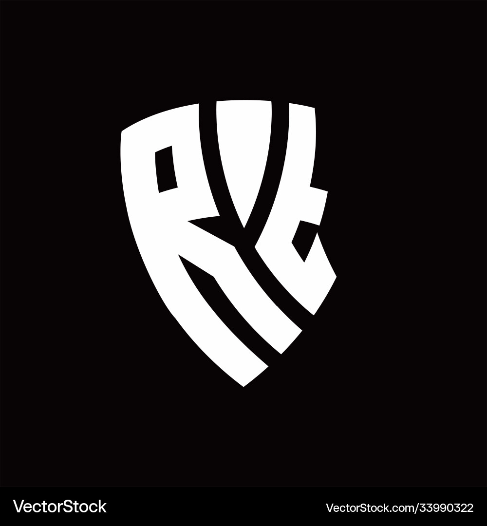 Rt logo monogram with shield elements shape Vector Image