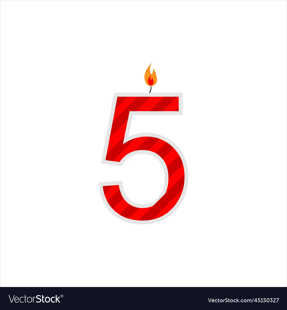 Birthday candle number Royalty Free Vector Image