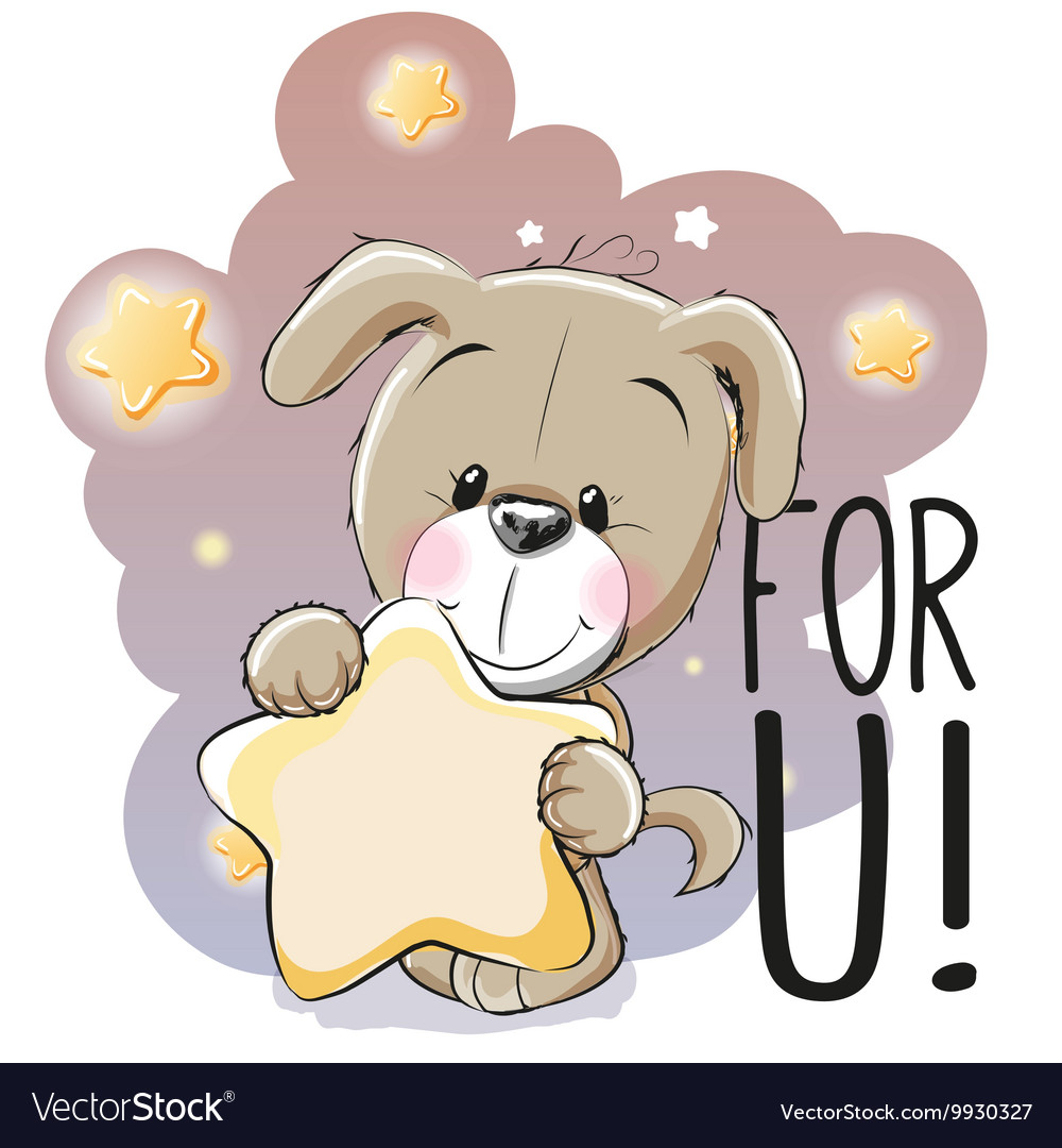 Cute cartoon puppy Royalty Free Vector Image - VectorStock