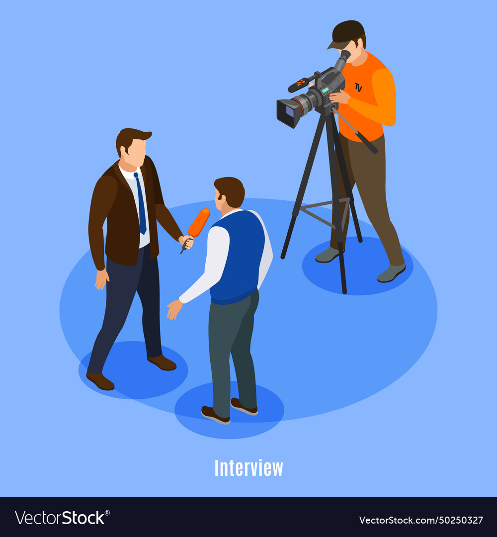 Interview isometric background