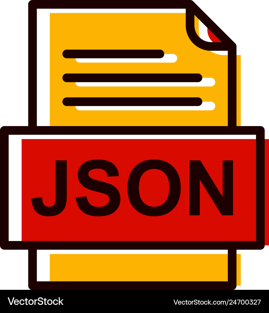 Json file document icon Royalty Free Vector Image