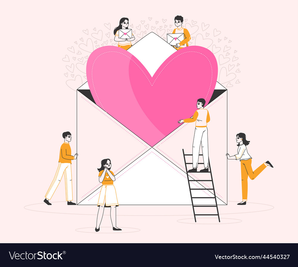 Love letter sharing valentines day concept Vector Image