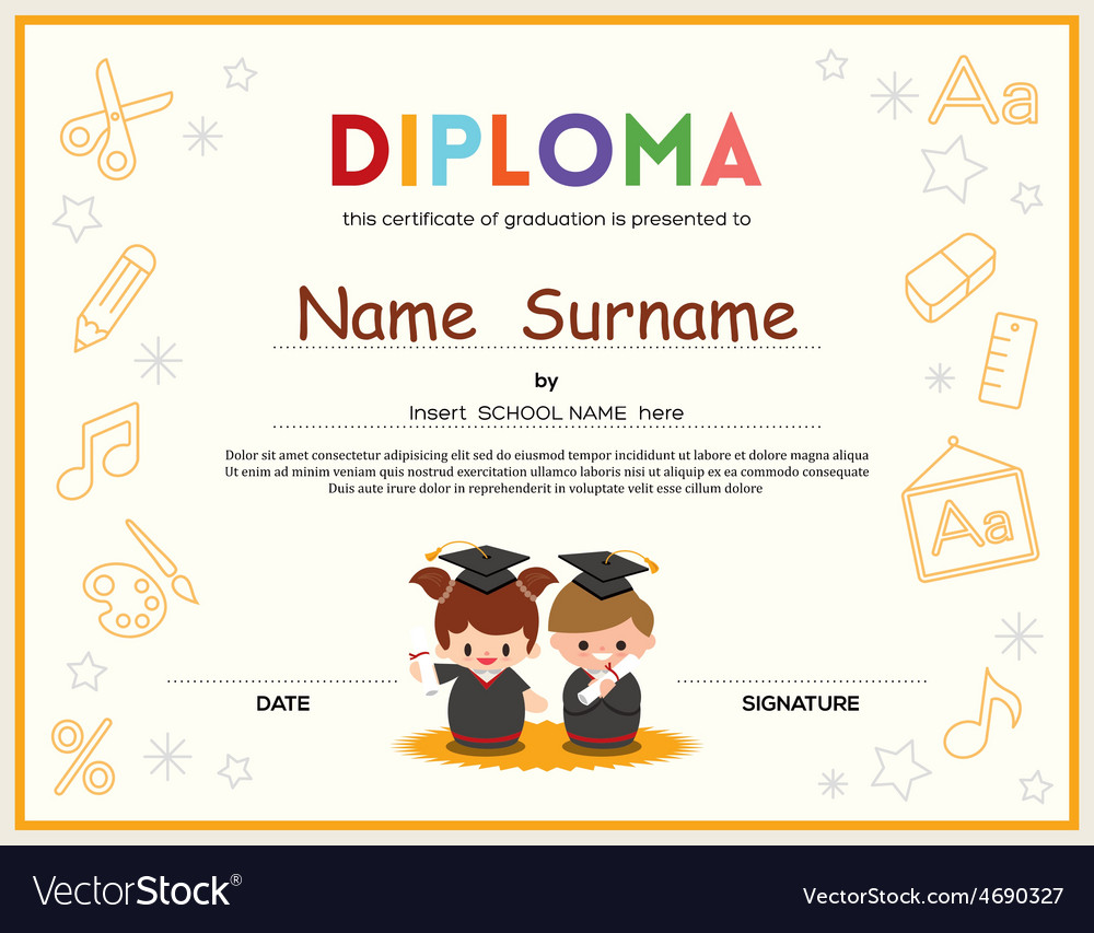 Diploma Certificate Template from cdn3.vectorstock.com