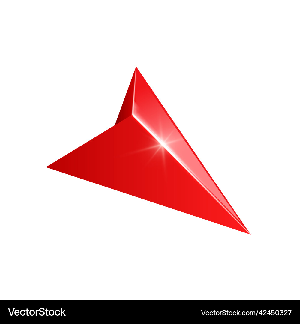 Red glossy navigation arrow gps pointer Royalty Free Vector