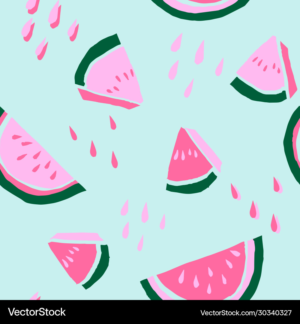 Seamless watermelon slices pattern Royalty Free Vector Image