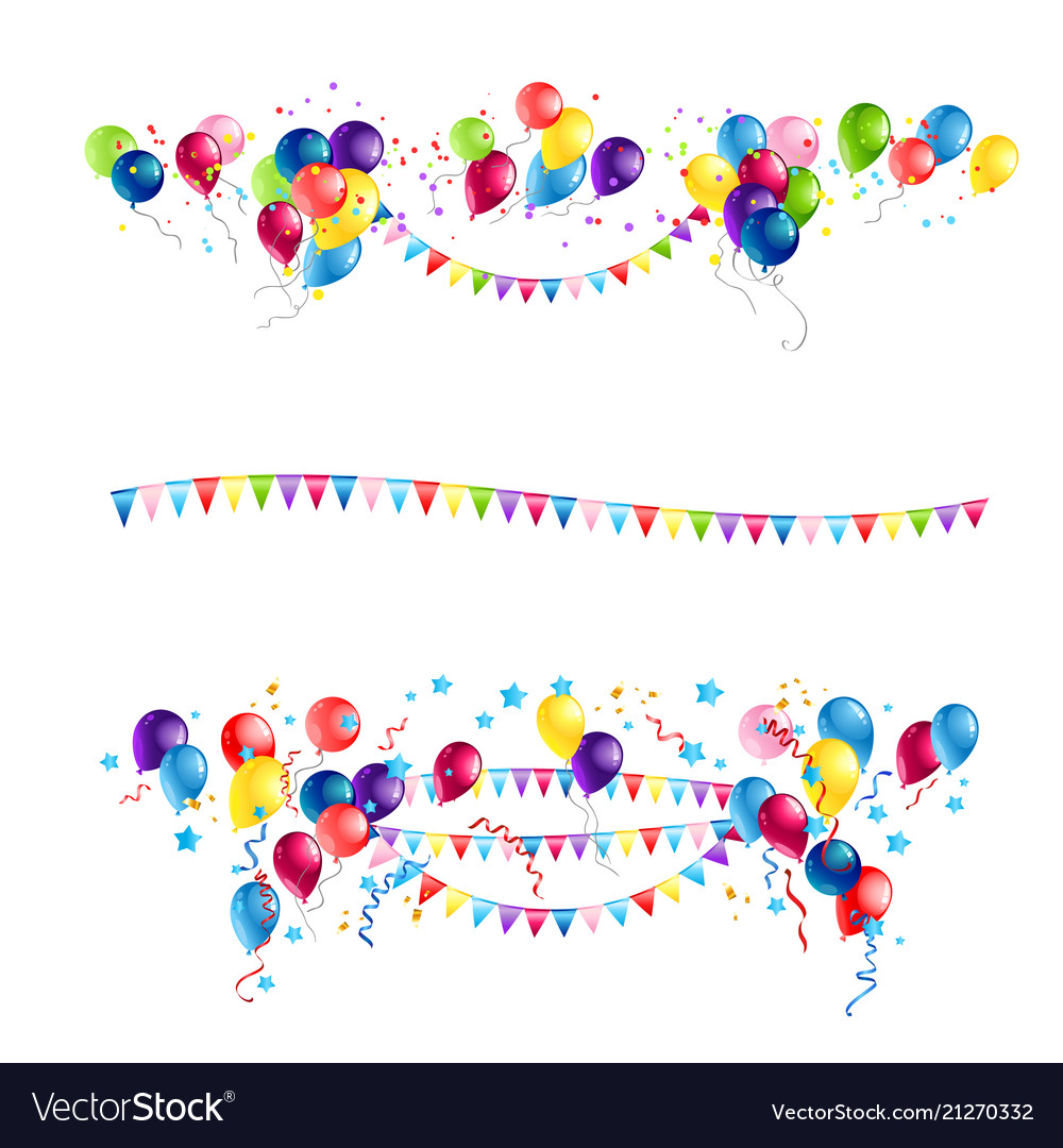Balloons and flags set Royalty Free Vector Image