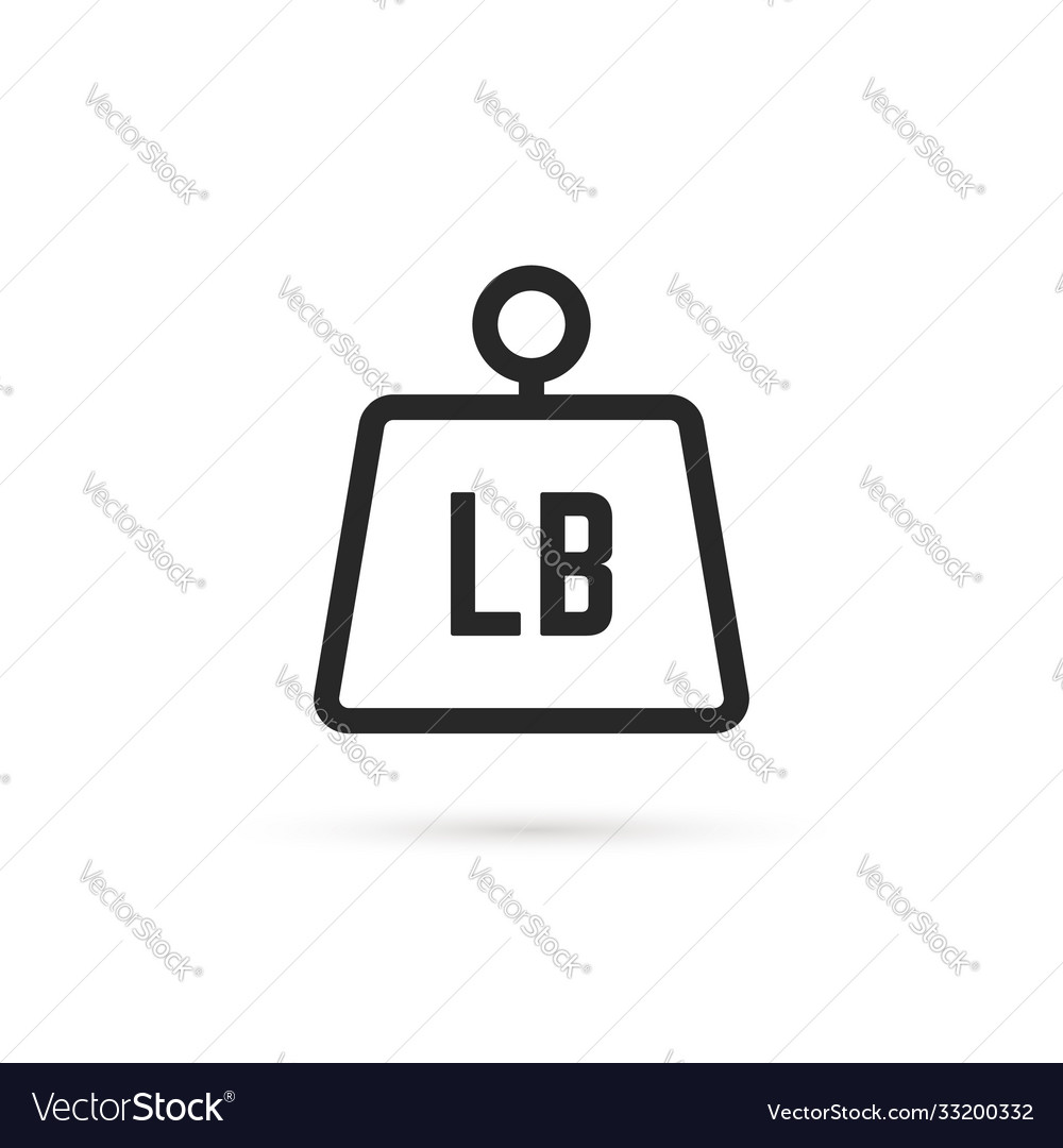 Black thin line simple lb icon Royalty Free Vector Image