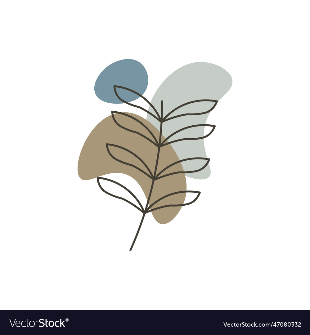 Boho line leaves Royalty Free Vector Image - VectorStock