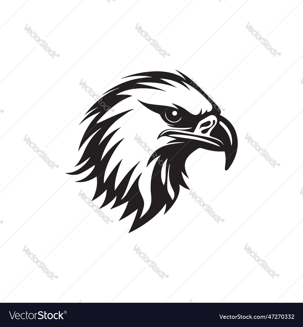 Eagle or hawk logo silhouette template Royalty Free Vector