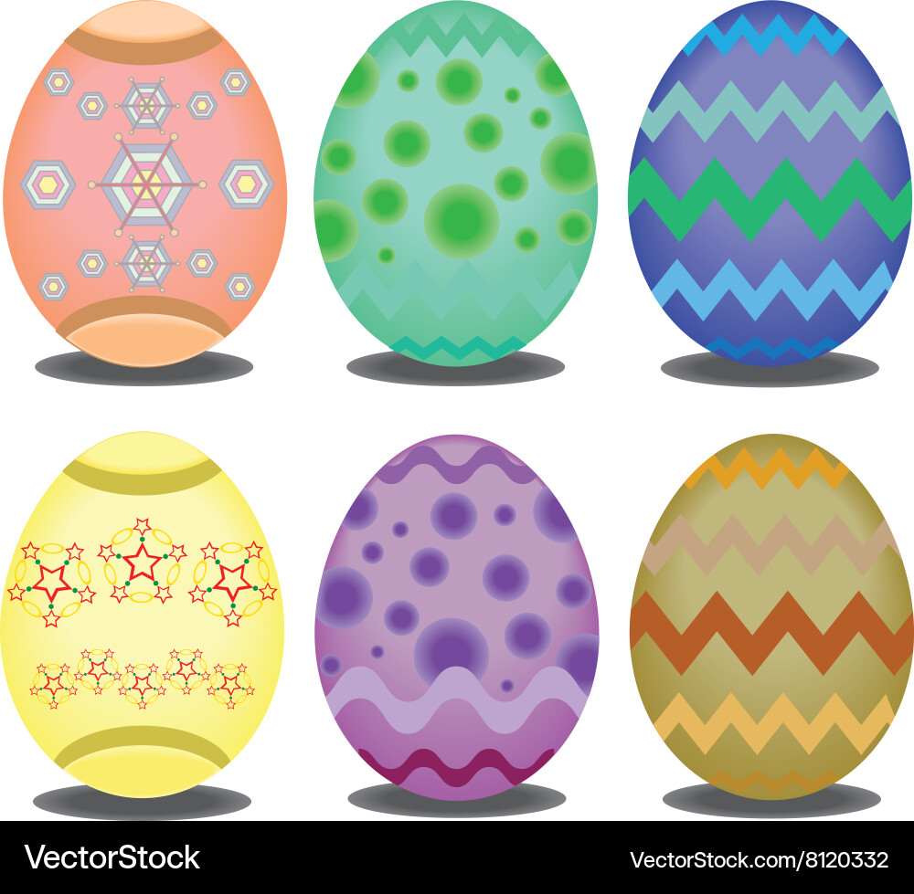 Easter eggs icons flat style Royalty Free Vector Image