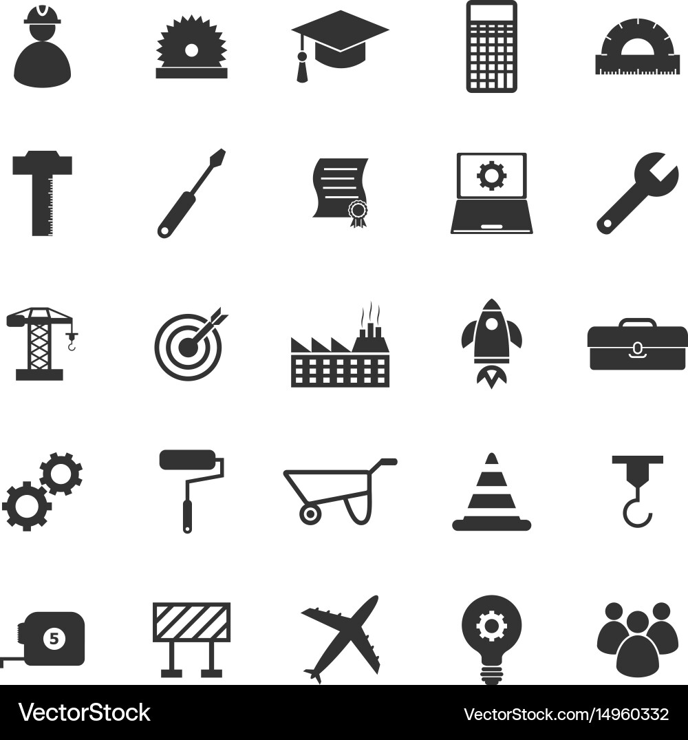 Engineering icons on white background Royalty Free Vector