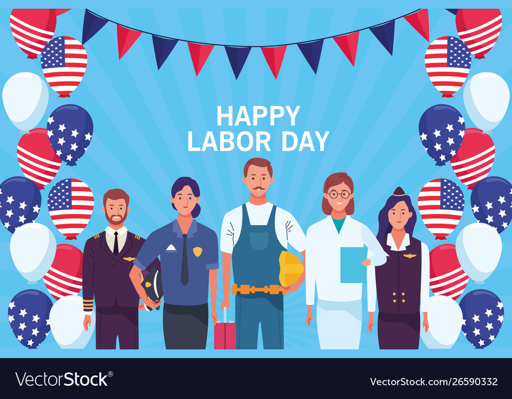 Happy labor day card usa holiday Royalty Free Vector Image