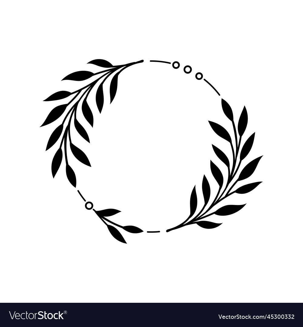 Isolated floral frame line art vector image Isolated floral frame line art