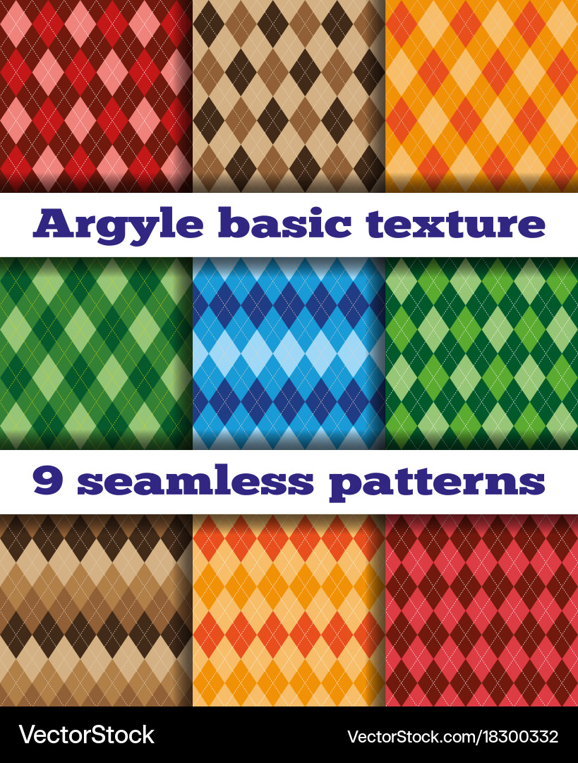Set argyle seamless texture Royalty Free Vector Image