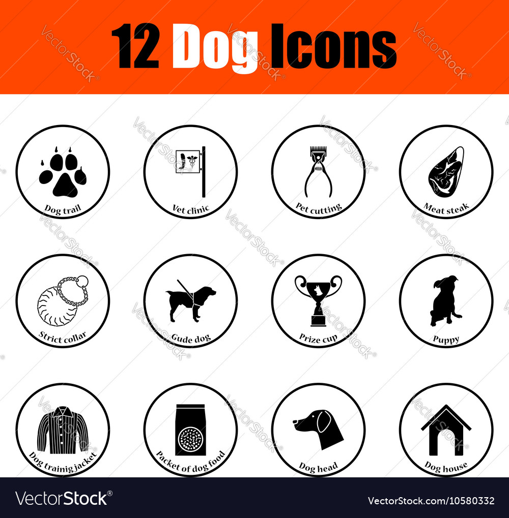 Set of dog breeding icons Royalty Free Vector Image