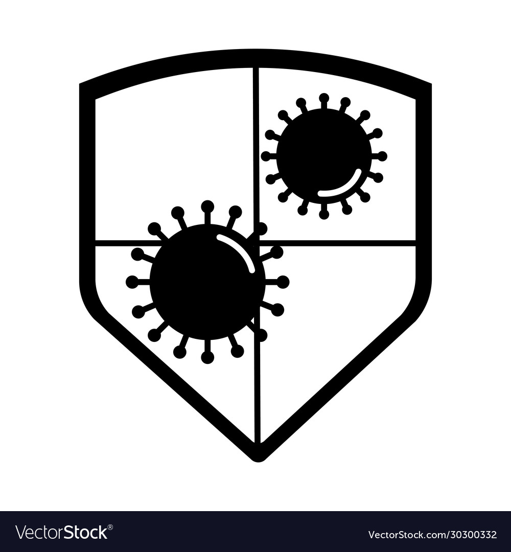 Virus covid 19 pandemic shield coronavirus line Vector Image