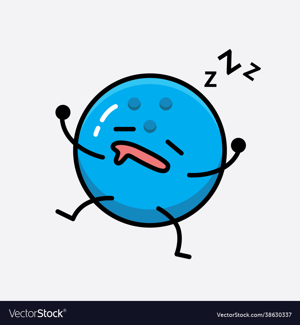 Bowling ball character with cute face and simple Vector Image