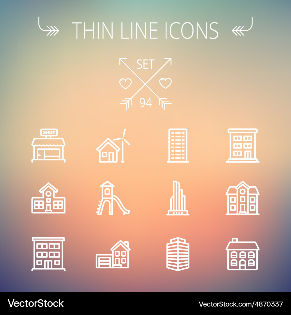 Construction thin line icon set Royalty Free Vector Image