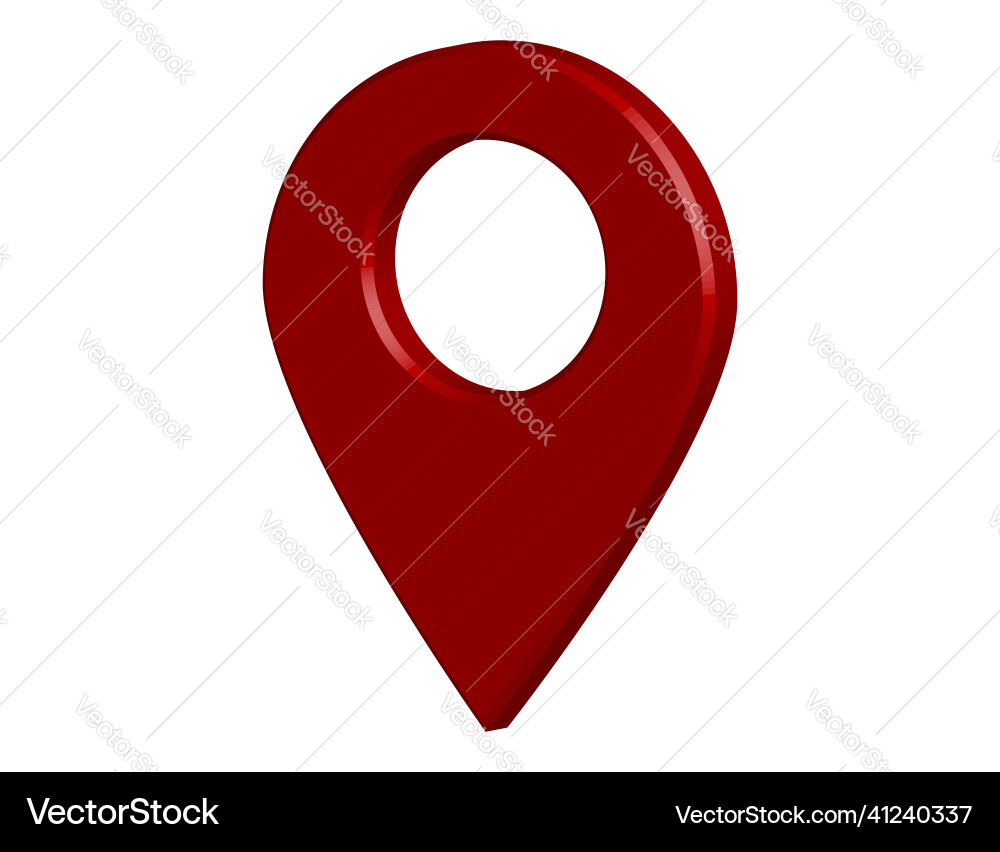 Red map pointer pin 3d icon isolated on white Vector Image