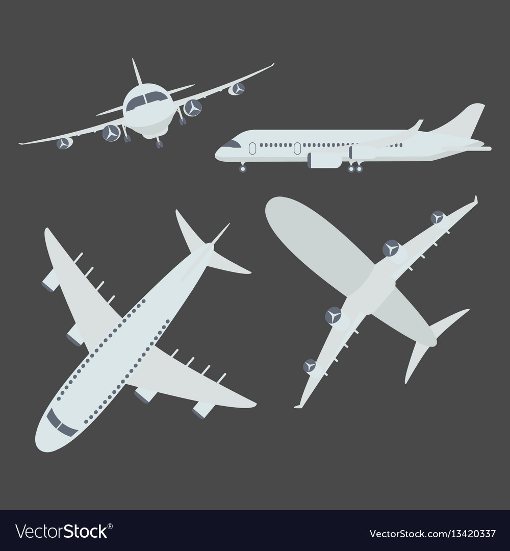 Set of aircraft airplane Royalty Free Vector Image