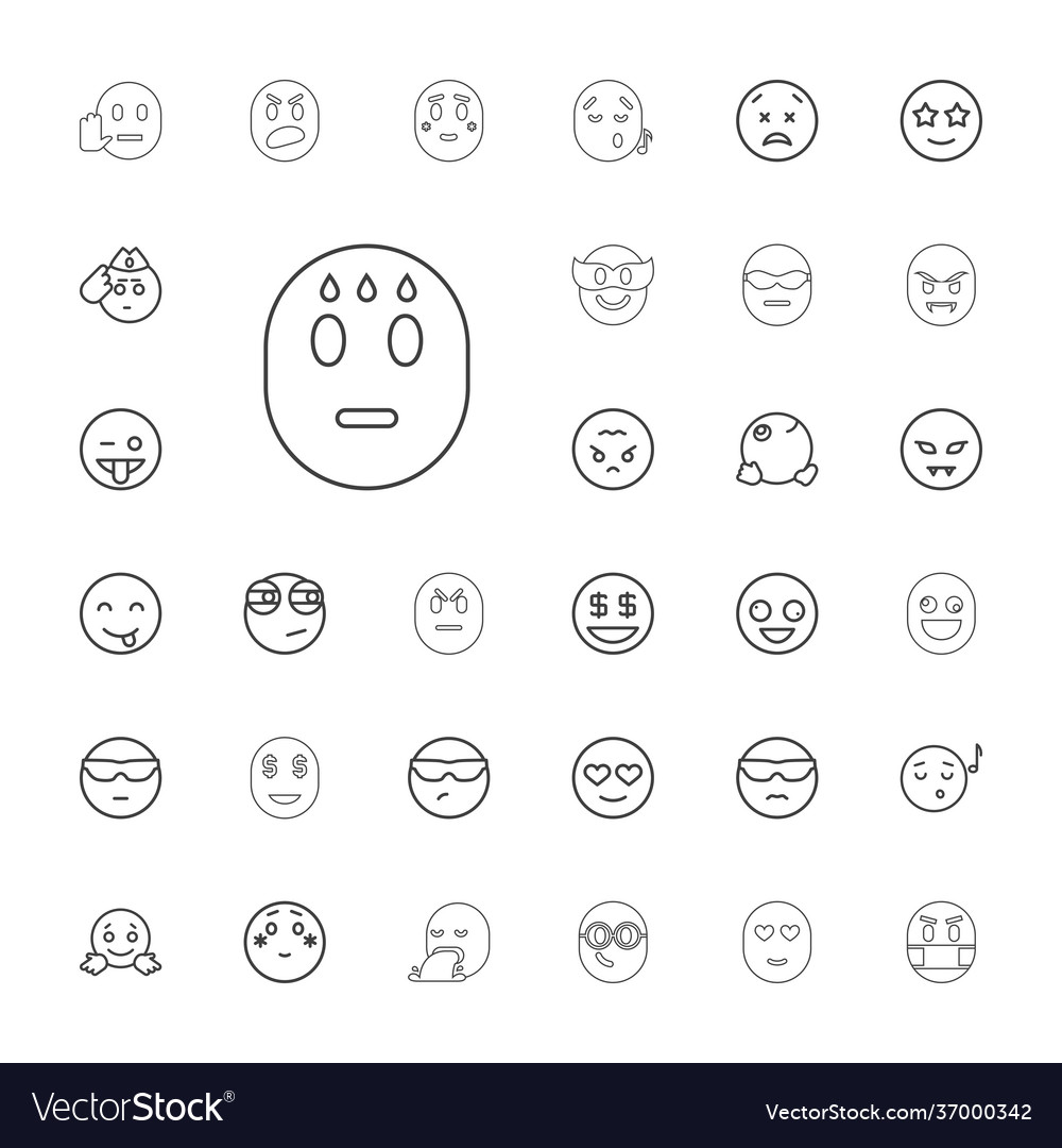 33 emoji icons Royalty Free Vector Image - VectorStock