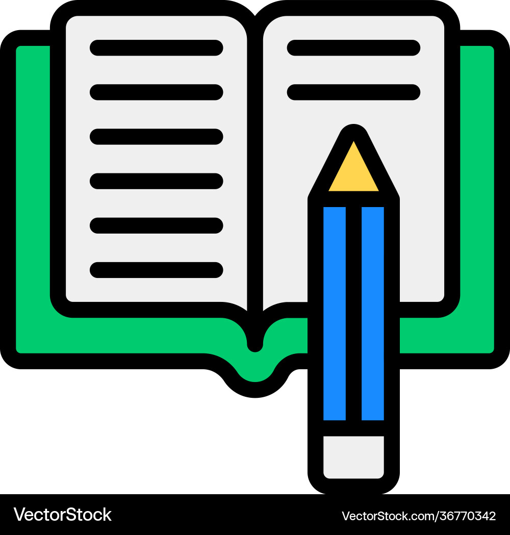 Book writing Royalty Free Vector Image - VectorStock