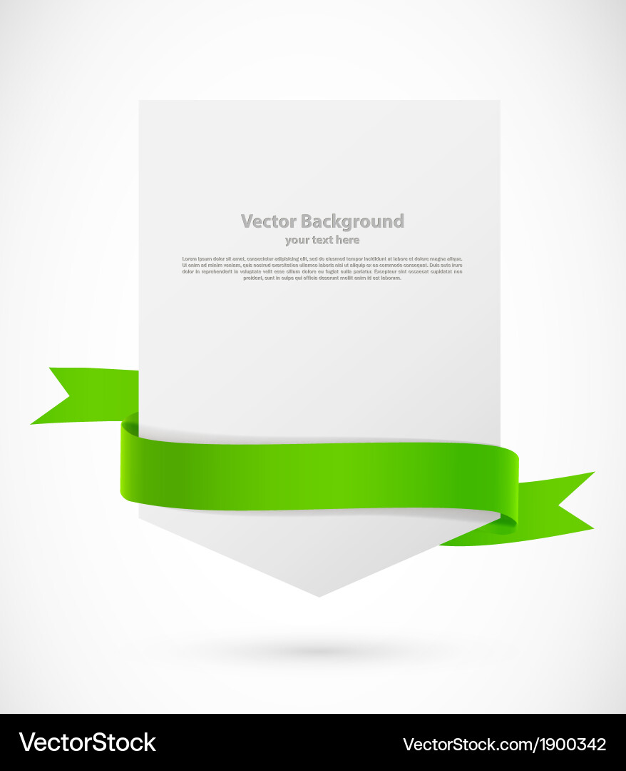 Card with green ribbon Royalty Free Vector Image