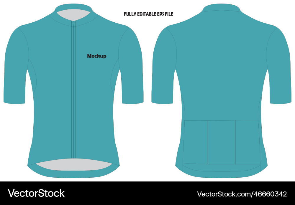 Cycling short sleeve jersey mockup Royalty Free Vector Image
