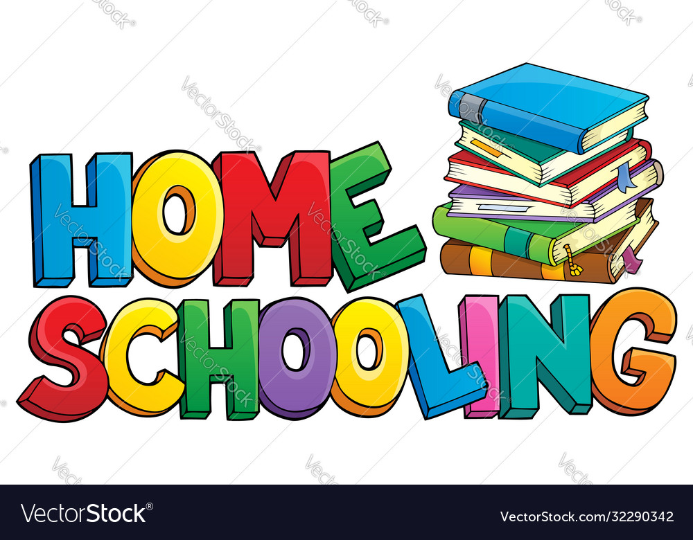 Home schooling theme sign 1 Royalty Free Vector Image