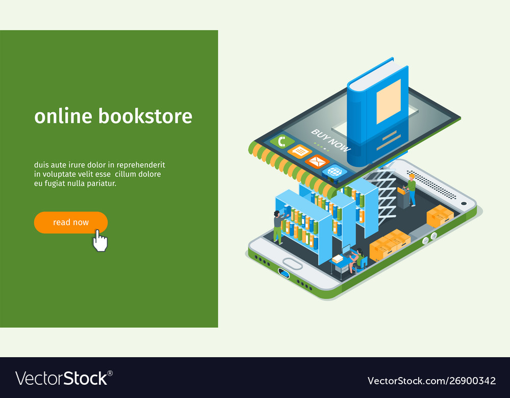 Online Bookstore Banner 01 Royalty Free Vector Image
